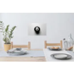 Biljartbal - Getal - Acht - Wit Muursticker klein -eettafel