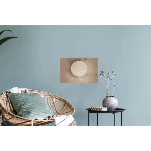 Vogel - Beige - Japandi Muursticker klein -plant