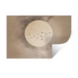 Vogel - Beige - Japandi Muursticker klein -3d