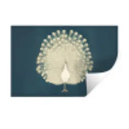 Vogel - Blauw - Vintage Muursticker klein -3d