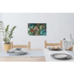 Vogel - Tak - Rozen - Mozaïek Muursticker klein -eettafel