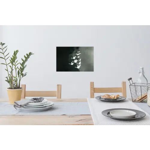 Vogel - Japandi - Groen Muursticker klein -eettafel