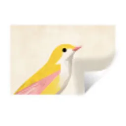 Vogel - Minimalistisch - Geel Muursticker klein -3d