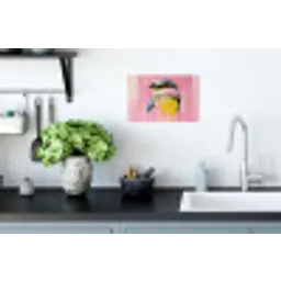 Vogel - Roze - Geel - Blauw Muursticker klein -keuken