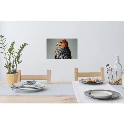 Vogel - Realistisch - Veren - Bruin Muursticker klein -eettafel
