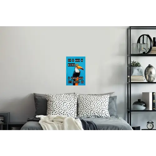 Vogel - Toekan - Blauw - Quotes Muursticker klein -slaapkamer
