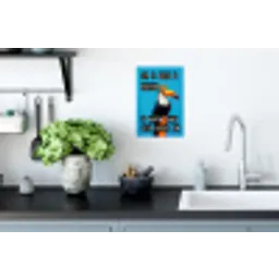 Vogel - Toekan - Blauw - Quotes Muursticker klein -keuken