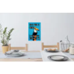 Vogel - Toekan - Blauw - Quotes Muursticker klein -eettafel