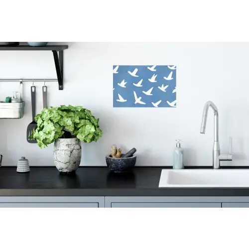 Vogels - Wit - Patroon Muursticker klein -keuken