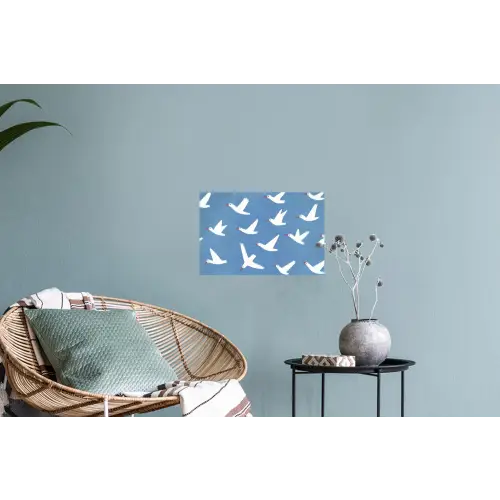 Vogels - Wit - Patroon Muursticker klein -plant