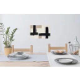 Zwart - Abstract - Japandi Muursticker klein -eettafel