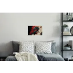 Zwarte draak - Rookwolken - Rood Muursticker klein -slaapkamer