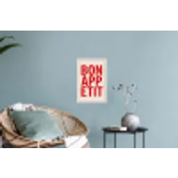 Blokletters - Rood - Kartelrand Muursticker klein -plant