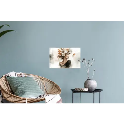 Bloesem - Portret - Gezicht Muursticker klein -plant