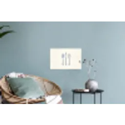 Blauw - Bestek - Lijn Muursticker klein -plant