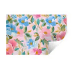 Blauw - Roze - Bloemen Muursticker klein -3d
