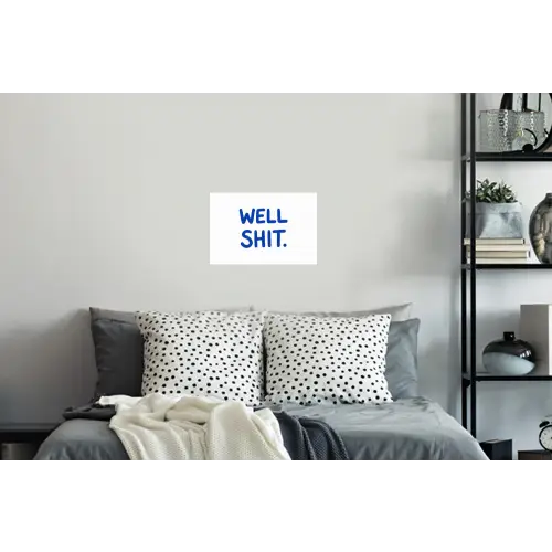 Blauw - Quote - Wit Muursticker klein -slaapkamer