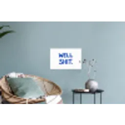 Blauw - Quote - Wit Muursticker klein -plant