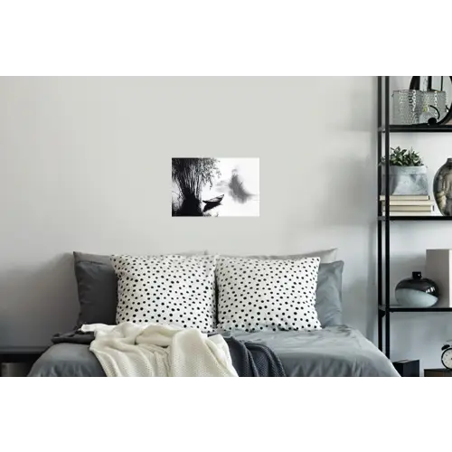 Boot - Rivier - Bamboe - Wit Muursticker klein -slaapkamer