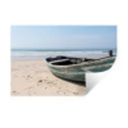 Boot - Zandstrand - Zee Muursticker klein -3d