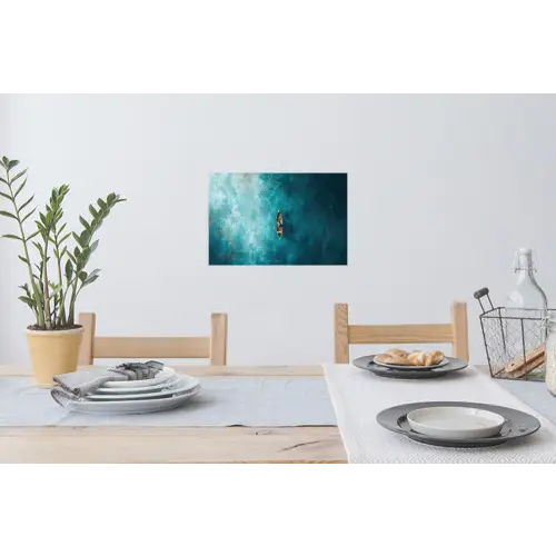 Bootje - Water - Blauw Muursticker klein -eettafel