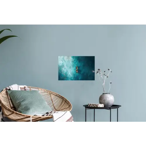 Bootje - Water - Blauw Muursticker klein -plant