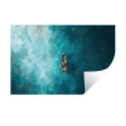 Bootje - Water - Blauw Muursticker klein -3d