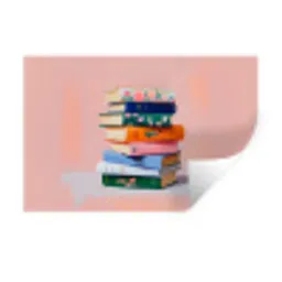 Boeken - Stapel - Kleurrijk Muursticker klein -3d