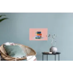 Boeken - Stapel - Kleurrijk Muursticker klein -plant
