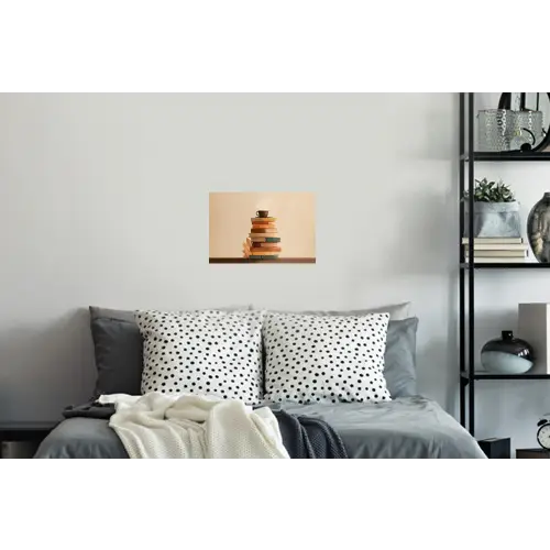 Boeken - Toren - Koffie - Beige Muursticker klein -slaapkamer