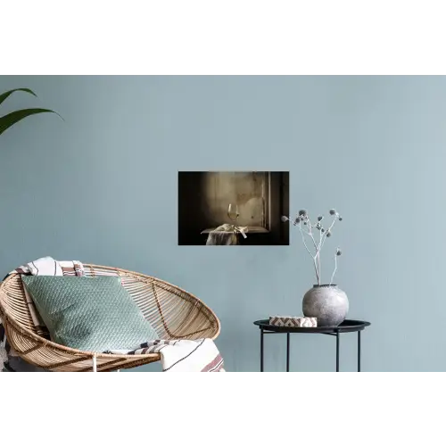 Strik - Beige - Witte - Wijn Muursticker klein -plant