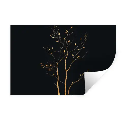 Takken - Blaadjes - Zwart Muursticker klein -3d