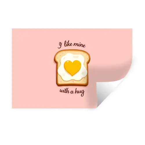 Brood - Illustratie - Quote - Roze Muursticker klein -3d