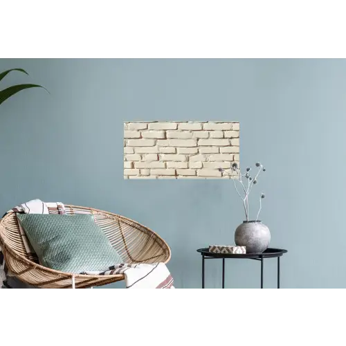 Bakstenen - Muur - Licht - Wit Muursticker klein -plant