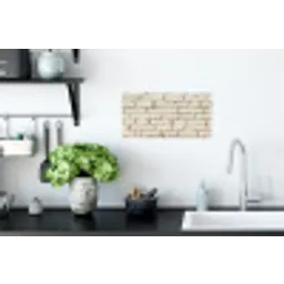 Bakstenen - Muur - Licht - Wit Muursticker klein -keuken