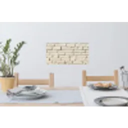 Bakstenen - Muur - Licht - Wit Muursticker klein -eettafel