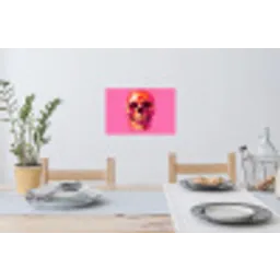 Felroze - Tanden - Schedel Muursticker klein -eettafel