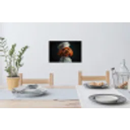 Bruin - Kok - Hondje Muursticker klein -eettafel
