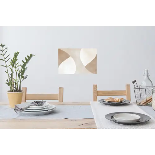 Bruin - Japandi - Abstract Muursticker klein -eettafel