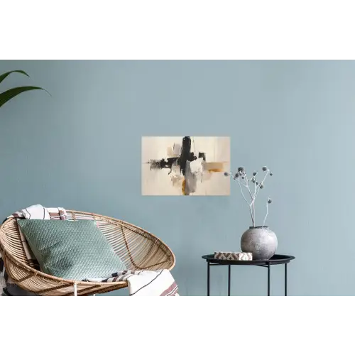 Penseelstreken - Ruw - Abstract - Beige Muursticker klein -plant
