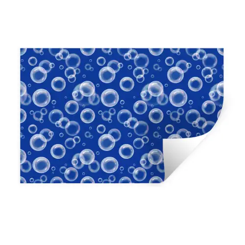 Bubbels - Patroon - Blauw Muursticker klein -3d