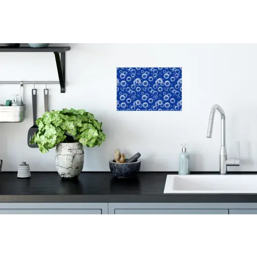 Bubbels - Patroon - Blauw Muursticker klein -keuken