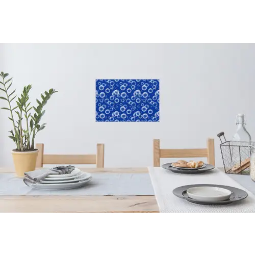 Bubbels - Patroon - Blauw Muursticker klein -eettafel