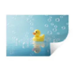 Bubbels - Badeend - Geel Muursticker klein -3d