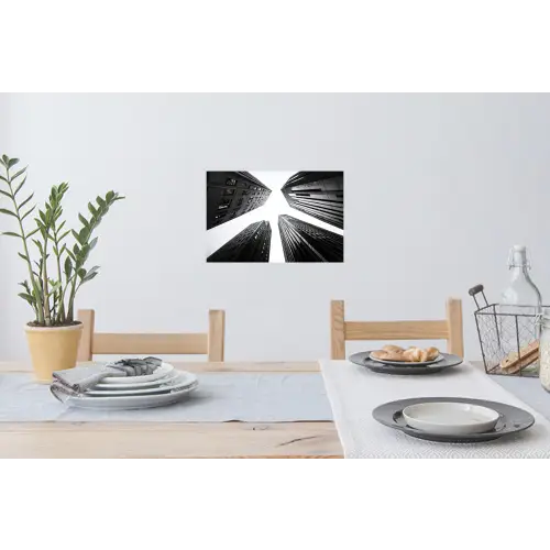 Gebouwen - Lucht - Zwart Muursticker klein -eettafel