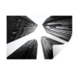 Gebouwen - Lucht - Zwart Muursticker klein -3d