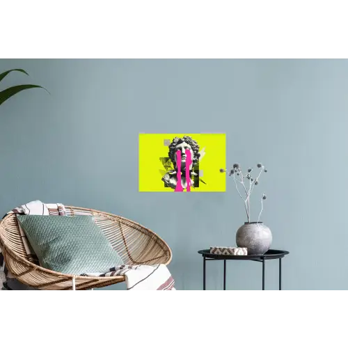 Buste - Verf - Geel Muursticker klein -plant