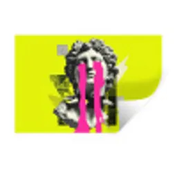 Buste - Verf - Geel Muursticker klein -3d