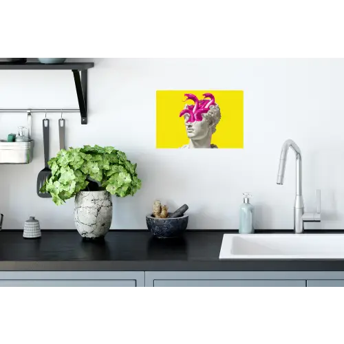 Buste - Slangen - Geel Muursticker klein -keuken