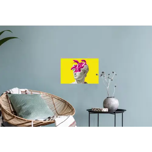 Buste - Slangen - Geel Muursticker klein -plant